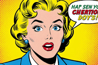 draw pop art portrait in roy lichtenstein style