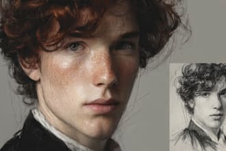paint realistic or cartoon digital portraits