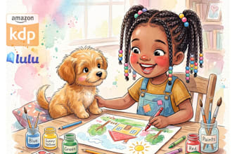 draw children book illustrations and children book cover