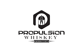 design define space rocket insipired craft whiskey brand logo