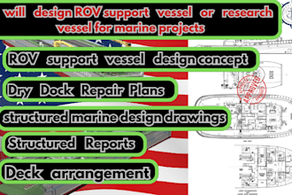design rov support vessel or research vessel for marine project