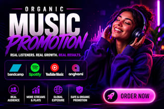 organic bandcamp music spotify music youtube music anghami music promotion