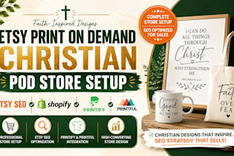 etsy print on demand christian pod store setup etsy SEO shopify printify