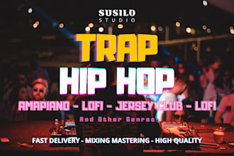produce a professional custom hip hop or trap beat for you