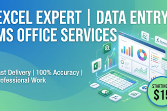 be your expert in excel, data analysis and ms office tasks
