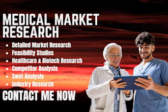 do medical market research for healthcare startups, nursing, clinical medtech
