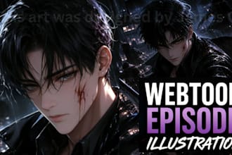 draw professional webtoon manga comic episodes from your script story