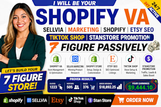 be shopify va sellvia marketing shopify etsy seo tiktok shop stanstore promotion