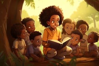 digitally paint colourful children book illustrations