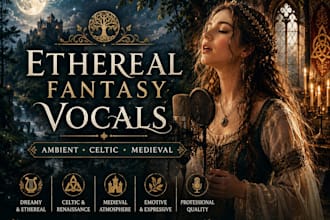 be your singer for ambient dreamy ethereal renaissance celtic medieval music