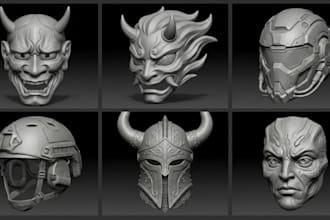 design custom 3d anime mask cosplay mask cosplay helmet stl model for 3d print