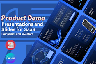 create product demo presentations and slides for saas companies and investors