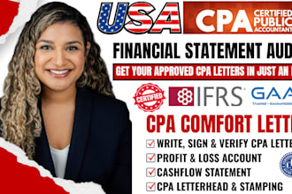 audit financial statement, proof of income, compilation review, us cpa letter
