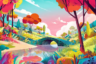 draw a full cartoon illustration