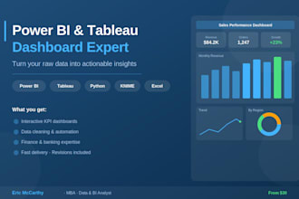 build a professional power bi or tableau dashboard