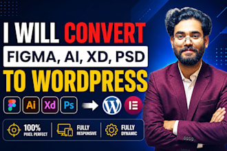 convert figma to wordpress,xd,html and psd to wordpress using elementor