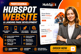 develop custom hubspot website, and hubspot landing page