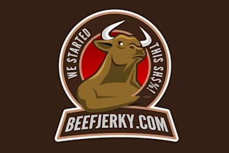 design gorgeous beef jerky mascot logo
