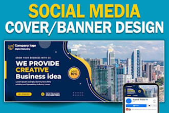 design a facebook, youtube banner, linkedin cover, twitter header