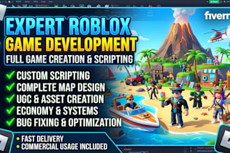 build roblox game, develop roblox game, make roblox scripts, full game, code