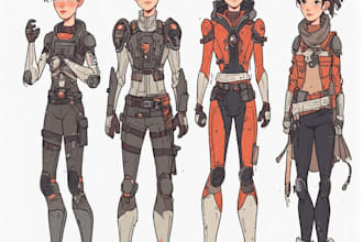 sci fi character illustration or sci fi character