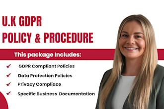 develop UK gdpr compliant policy and procedure manual data protection consulting