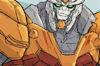draw amazing character mecha robot illustration
