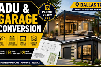 design adu garage conversion plans, patio pergola, carport plans in dallas texas