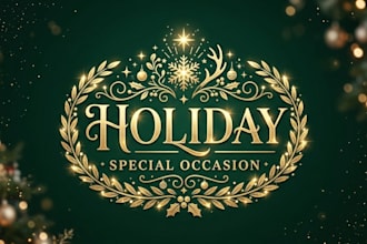 design a festive and elegant holiday special occasion logo