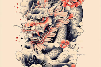 make  super artistic tattoo designs in japanese style