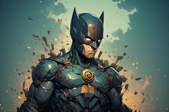 draw custom superhero character illustration