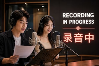 record male or female voiceover in any chinese dialect