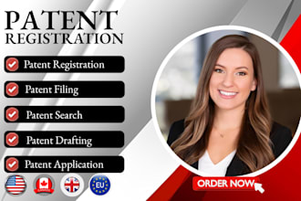 do patent search, patent filing, drafting and patent application