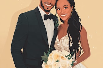design couple portrait wedding portrait