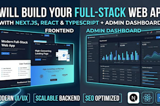 build website using react next js with admin dashboard