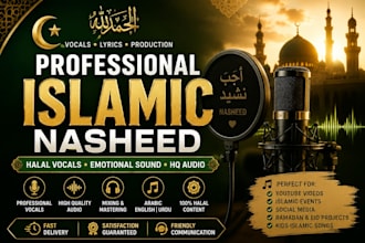 create professional islamic nasheed and muslim vocal songs