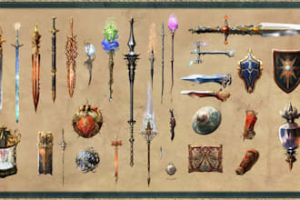 design unique weapons illustrations