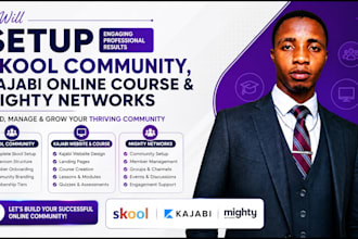 skool community setup kajabi online course skool management community manager
