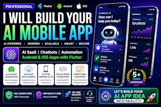 build ai app flutter mobile app development, android ios, saas ai app creation