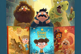 design cartoon book covers and character illustrations