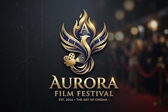 design a cinematic and elegant film festival logo for your event