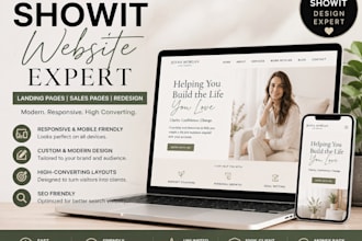 design a modern showit website and high converting landing page, showit design