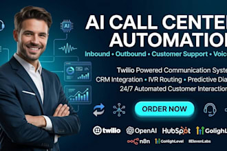 build ai call center automation system for inbound outbound ai support agent