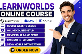 create learnworlds online course learnworlds, lms, kajabi and elearning website