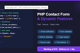 create a PHP contact form or dynamic feature for your website