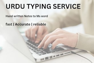 do urdu typing handwritten notes, images and pdf into  word