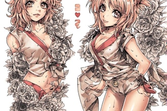 design custom anime tattoo or manga tattoo design