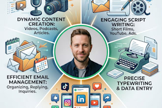 create content for social media blog posts and write emails