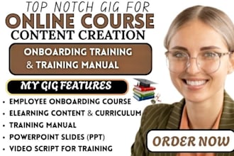 develop employee onboarding and staff training courses for team growth