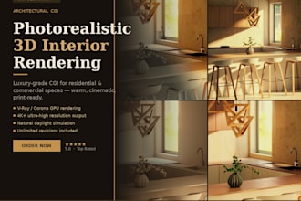 create photorealistic 3d interior rendering and visualization